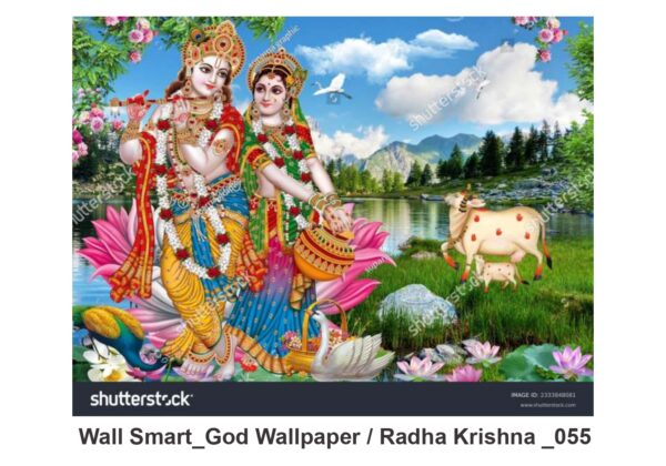 Radha Krishna customised wallpaper 055