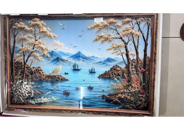 Scenic Mountain & Sailboat Scenery Wall Art Photo Frame