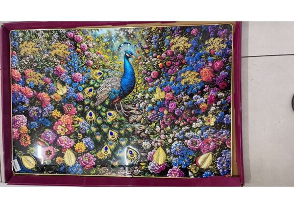 Majestic Peacock in Floral Garden Wall Art Photo Frame