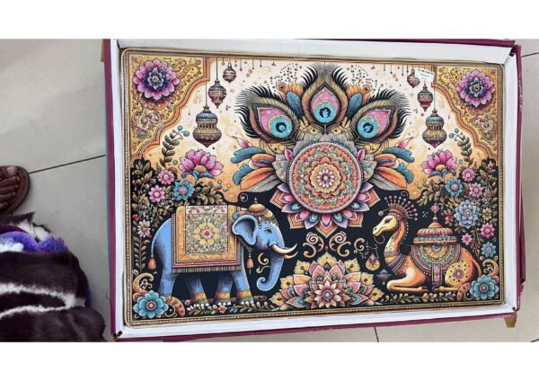 Royal Rajasthani Elephant & Camel Mandala Wall Art Photo Frame