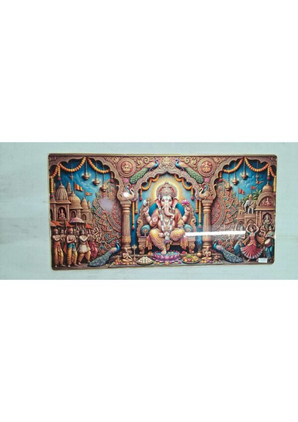 Grand Royal Ganeshotsav Temple Darbar Panoramic Wall Art Photo Frame