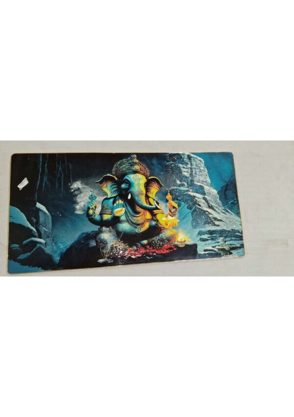 Divine Lord Ganesha Mount Kailash Blessing Panoramic Wall Art Photo Frame