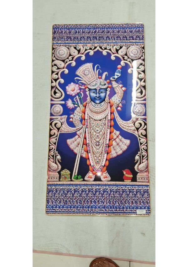 Divine Royal Shri Shrinathji Blue Shringar Embellished Wall Art Photo Frame