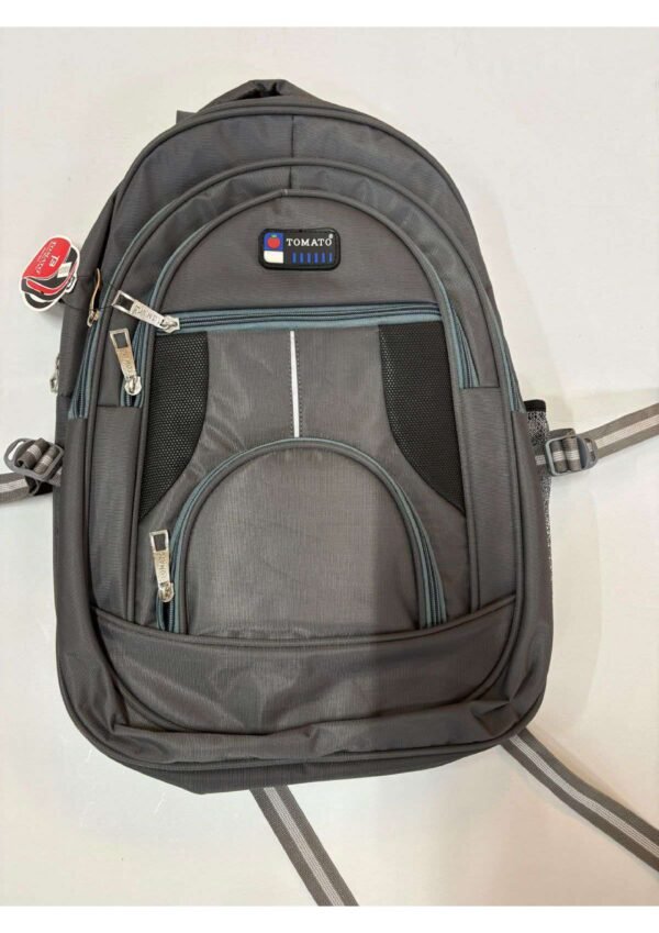 Durable Grey Multi-Compartment TOMATO Casual Backpack for School & College
