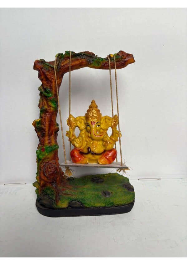 Lord Ganesha on Swing Statue – Traditional Decorative