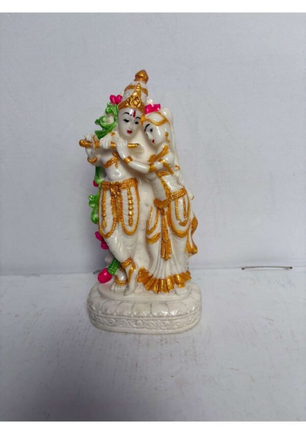 Radha Krishna White Statue – Traditional Decorative