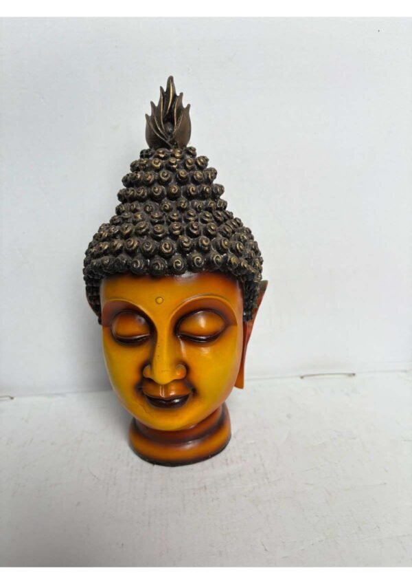 Lord Buddha Head Statue with Antique Finish for Home Decor & Peace